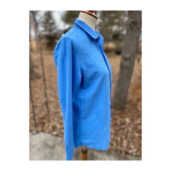 Gap Kids Blue Linen Button Down Dress Shirt Sz XXL Youth - Picture 7 of 11